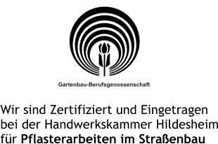 Wir sind Zertifiziert und Eingetragen bei der Handwerkskammer Hildesheim für Pflasterarbeiten im Straßenbau